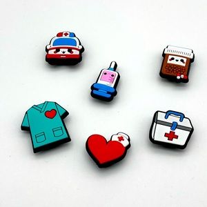 Shoe charms - medical stuff 6-piece